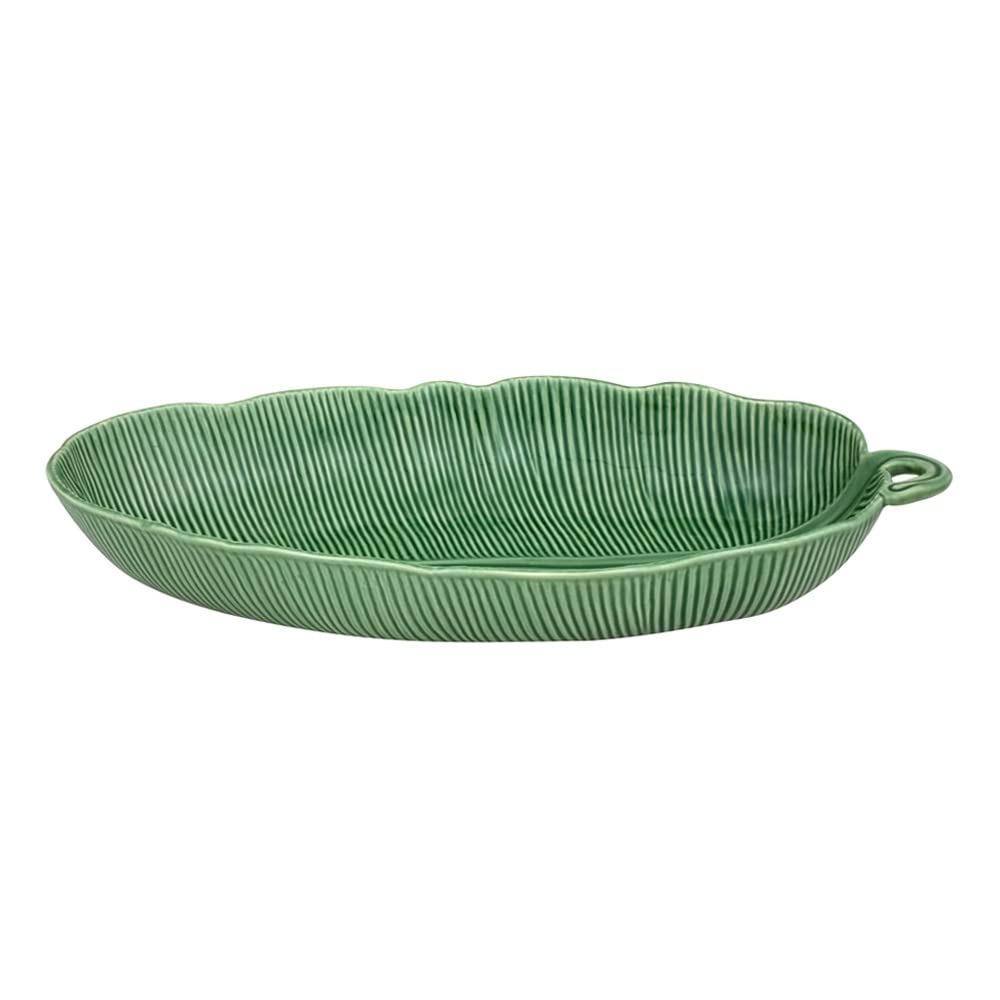 Bordallo Pinheiro Green Banana Leaf Earthenware Salad Bowl