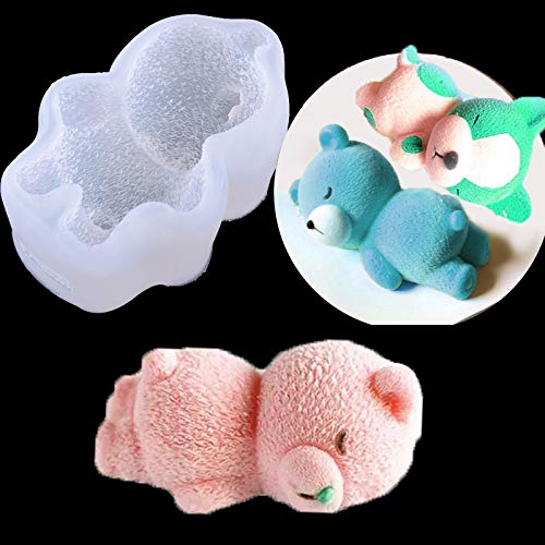 Guratapa 3D Sleeping Teddy Bear Doll Silicone Molds For Diy Fondant Candy Making Chocolate Mold Desserts Ice Cube Gum Clay Biscu