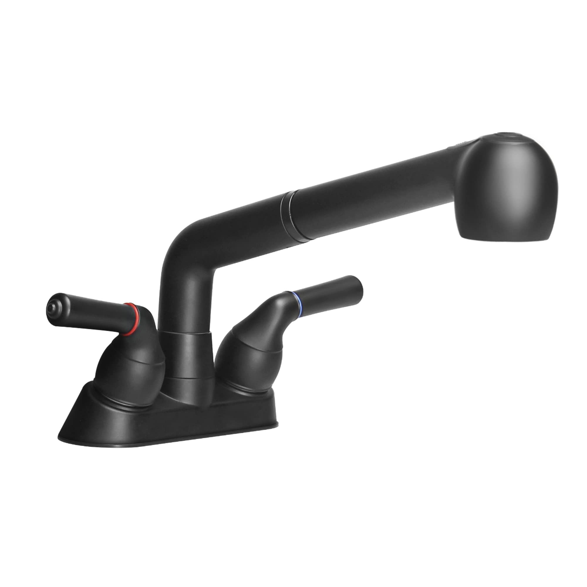 Utility Sink Faucet, Laundry Room Faucet With Pull Out Sprayer, Laundry Tub Abs Plastic Faucet, 4 Inch Centerset 3 Holes Install