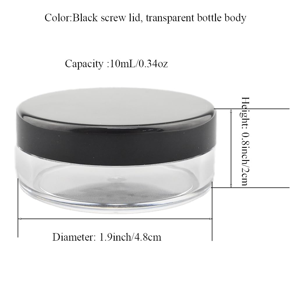 Hahiyo 2Pcs 10Ml/0.34Oz Plastic Empty Travel Powder Container Small Loose Powder Compact Case Makeup Cosmetic Jar Refillable Pow