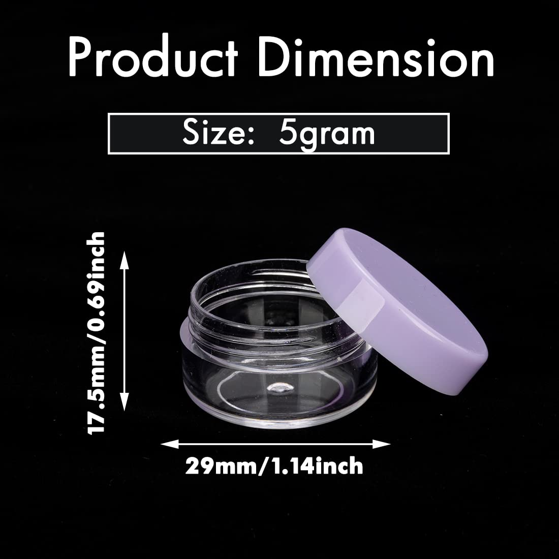 5 Gram Sample Containers With Lids, 25 Count 5Ml Sample Jars, Empty Cosmetic Containers With Lids, Small Makeup Travel Container
