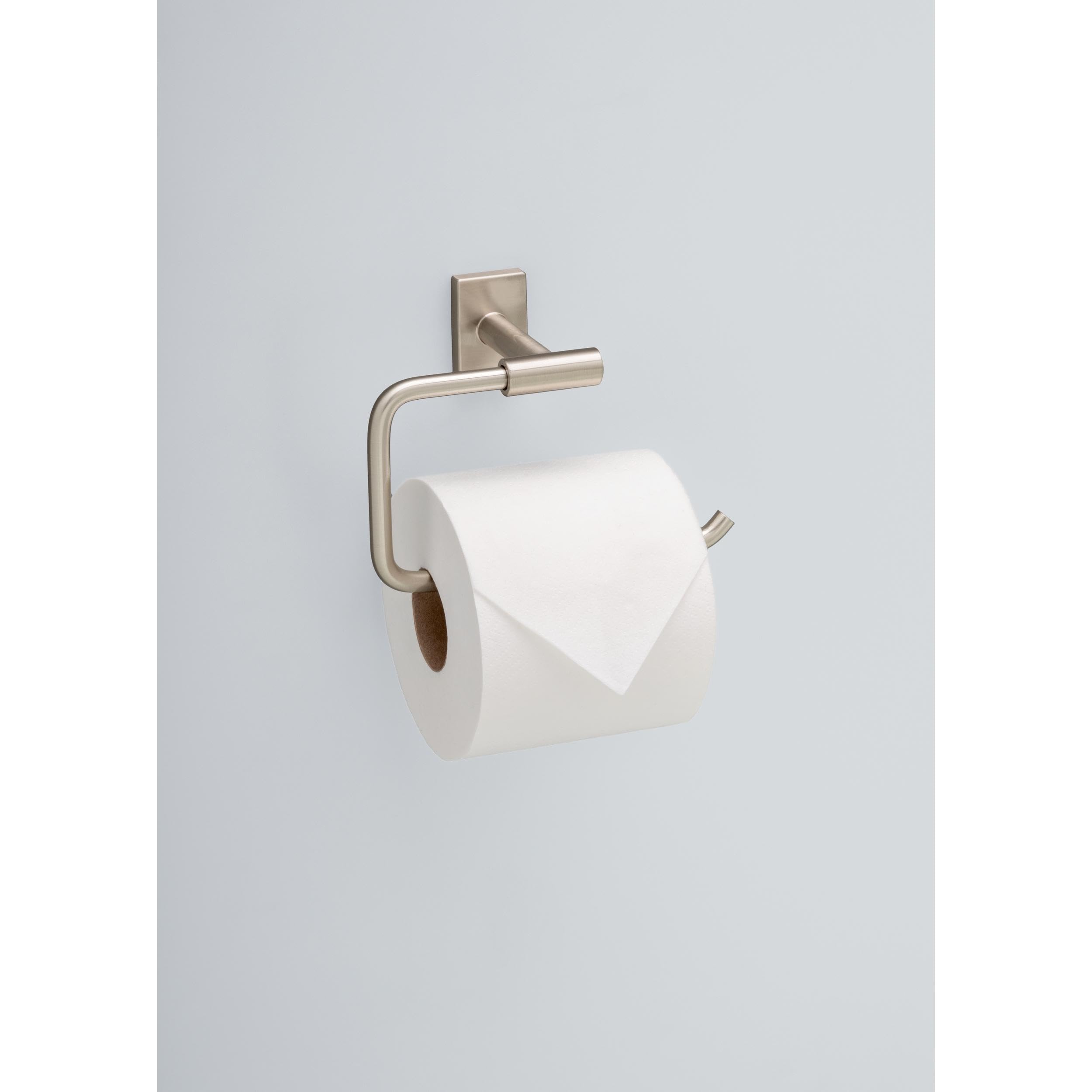 Franklin Brass Hartwell (1-Pack) Toilet Paper Holder, Euro Single Post Tissue Roll Wall Mount Tp Storage, Satin Nickel Bathroom