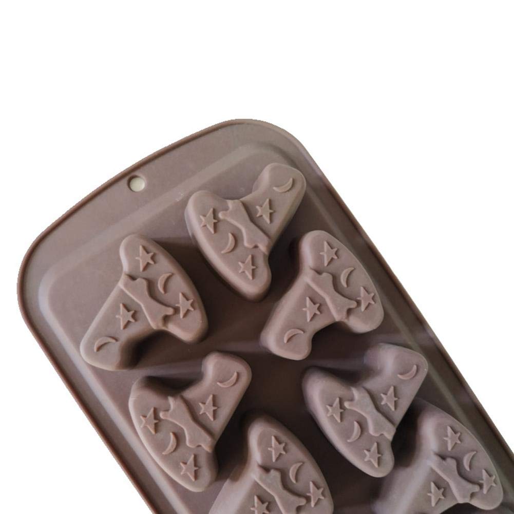 Wetco 8-Cavity Witch Hat Wizard Hat Halloween Silicone Baking Mold For Making Muffins, Puddings, Chocolates, Cakes