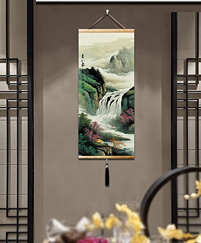 EAPEY Chinese Wall Scroll Hanging Japanese Scroll Japanese Wall Art Chinese Art Scroll Asian Wall Scroll Decor Home