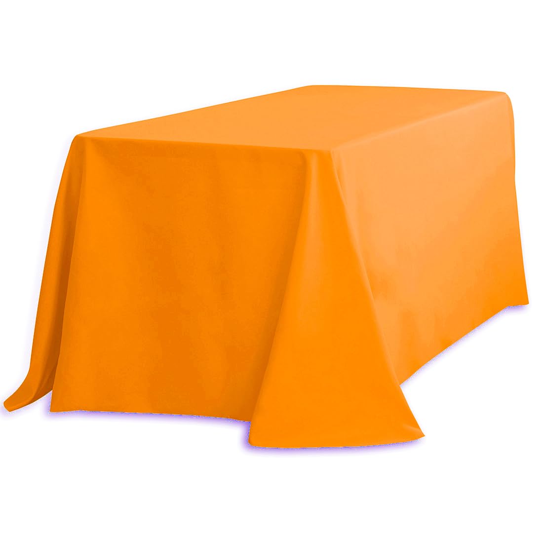 Ltc Linens Orange Rectangular Tablecloth - 90 X 132 In Rectangle Tablecloth With Rounded Corners, Extra Large Tablecloth For 6Ft