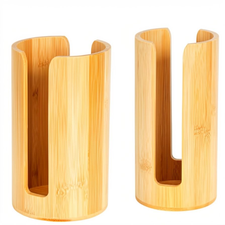 Clarcove 2 Pcs Mason Jar Lid Organizer for Canning Lids(Wide&Regular Mouth) Vertical Bamboo Storage Holder for Canning Lid Kitch