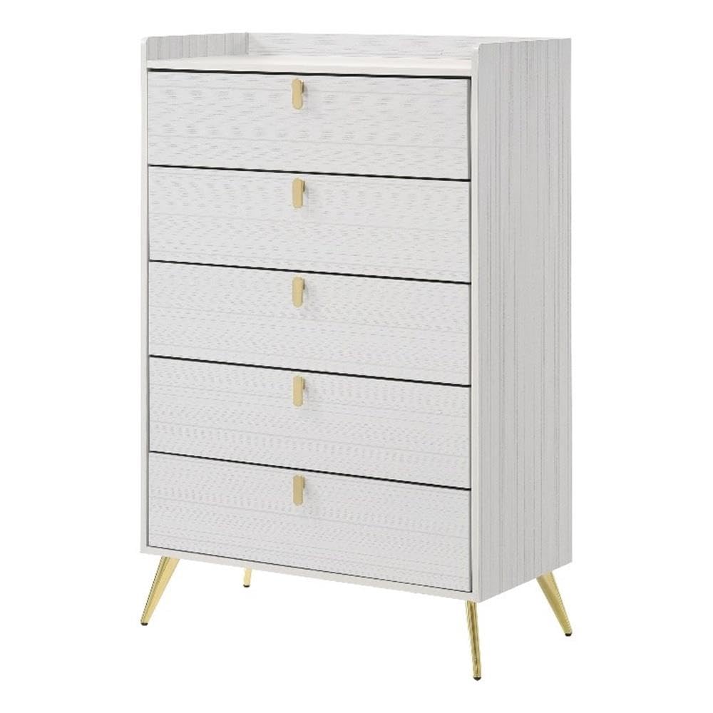 Acme Zeena 5-Drawer Wooden Chest in White