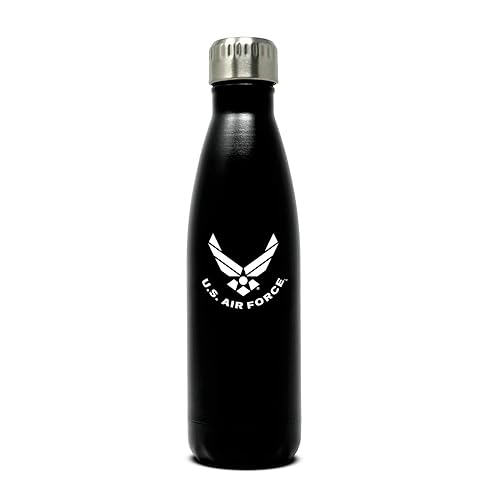 US Air Force 17oz Double Wall Vacuum Insulated Stainless Steel Airman Water Bottle - Perfect for USAF PT and Outdoor Sports