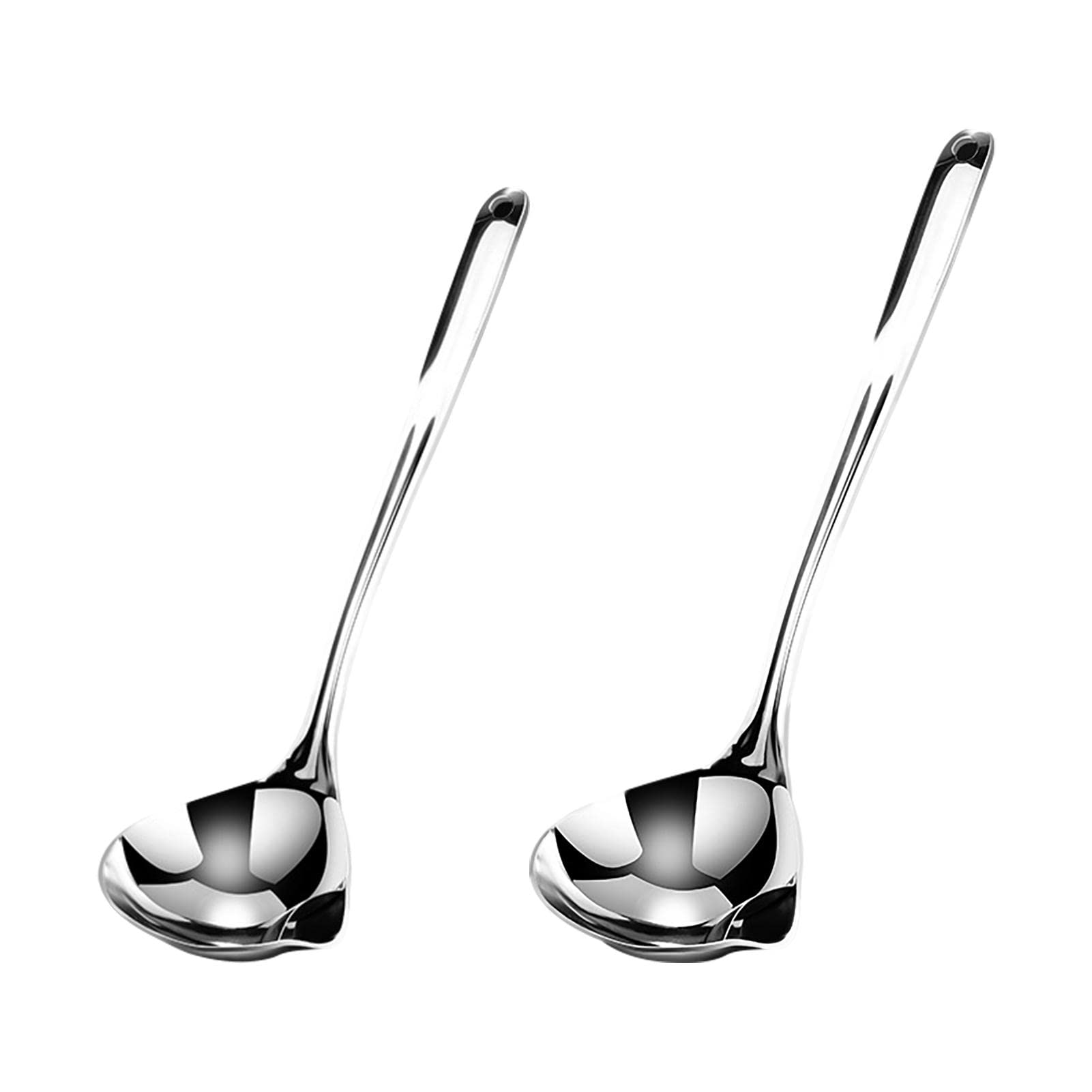 Stainless Steel Soup Ladle Oil Separator Gravy Food Skimmer Spoon Set of 2 Pcs, Kitchen Oil Filter Spoon Gravy Separator Ladle f