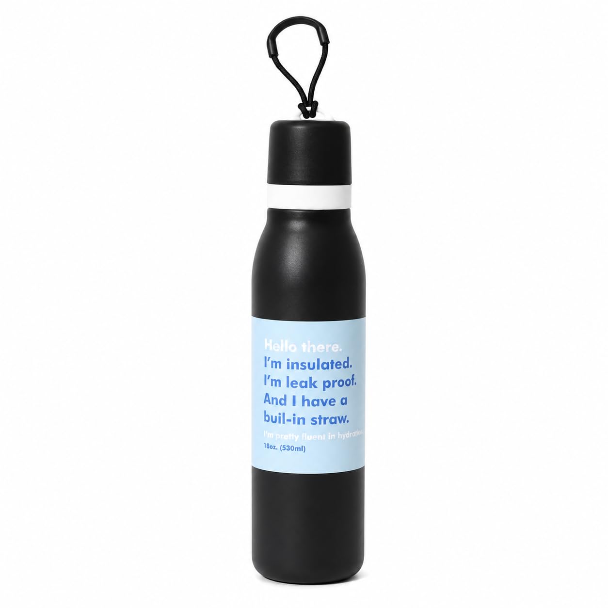 HomeCloud 550ML Stainless Steel Water Bottle  DoubleWall Vacuum Insulated, Leakproof Straw Lid, BPAFree Reusable Travel Flask