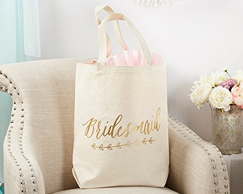 Kate Aspen Gold Foil Bridesmaid Canvas Tote