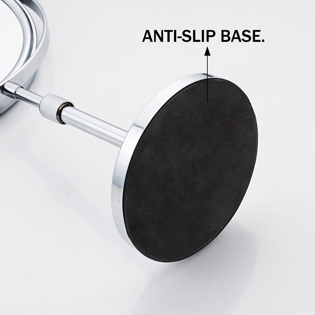 Nicesail Makeup Mirror Tabletop 8 Inch Double-Sided with 7X Magnification  Magnifying Mirror with Pedestal for Shaving Mirror  Height Adjustable Mirror for Makeup  Chrome Finish (8 Inch  7X)