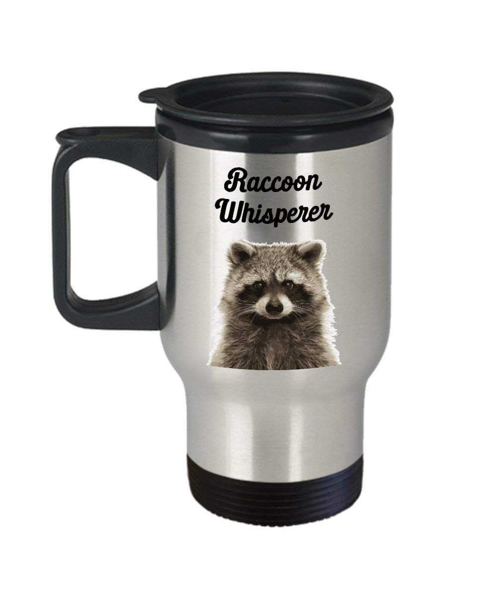 Spreadpassion Raccoon Whisperer Travel Mug - Funny Tea Hot Cocoa Coffee Insulated Tumbler Cup - Novelty Birthday Christmas Gag G