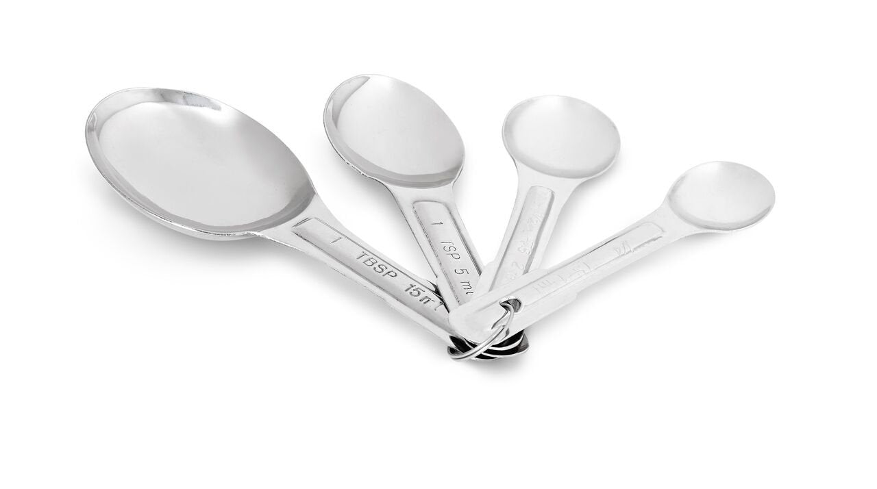 Artisan 4-Piece Stainless Steel Measuring Spoon Set With Tablespoon, Teaspoon, 1/4 Teaspoon, And 1/8 Teaspoon