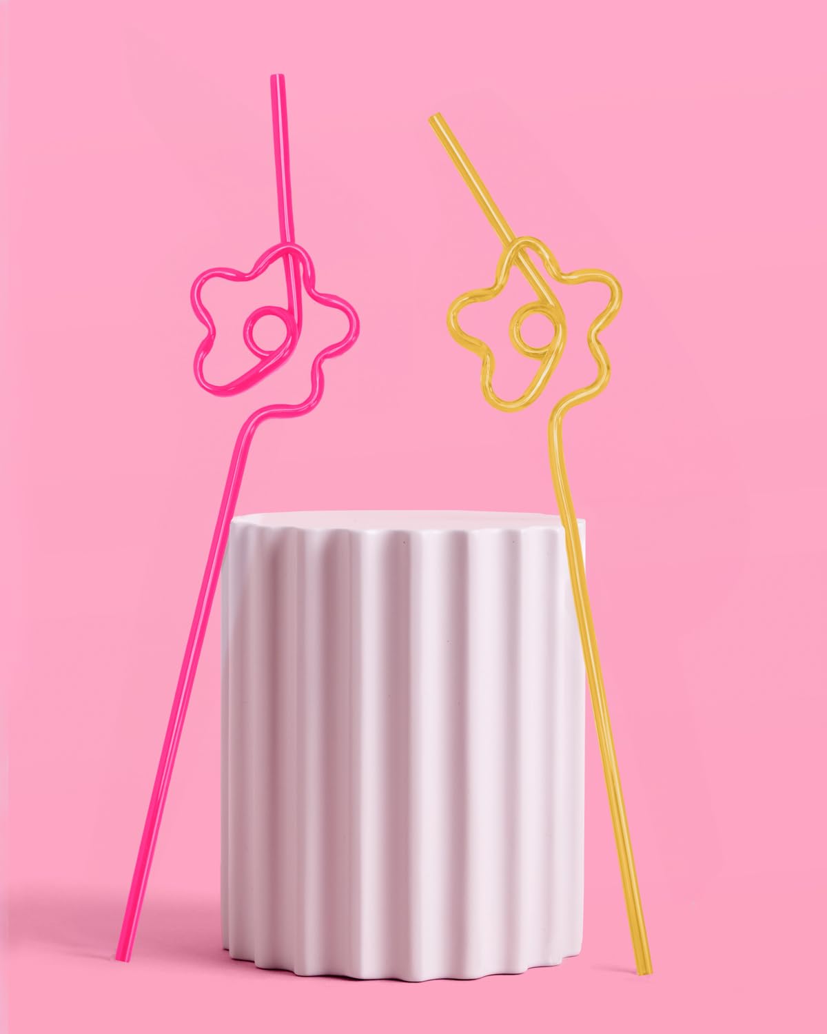 Xo, Fetti Rainbow Flower Reusable Straw Set - 20 Pc | Rainbow Birthday Party Decorations, Groovy Bachelorette Supplies, Baby Sho