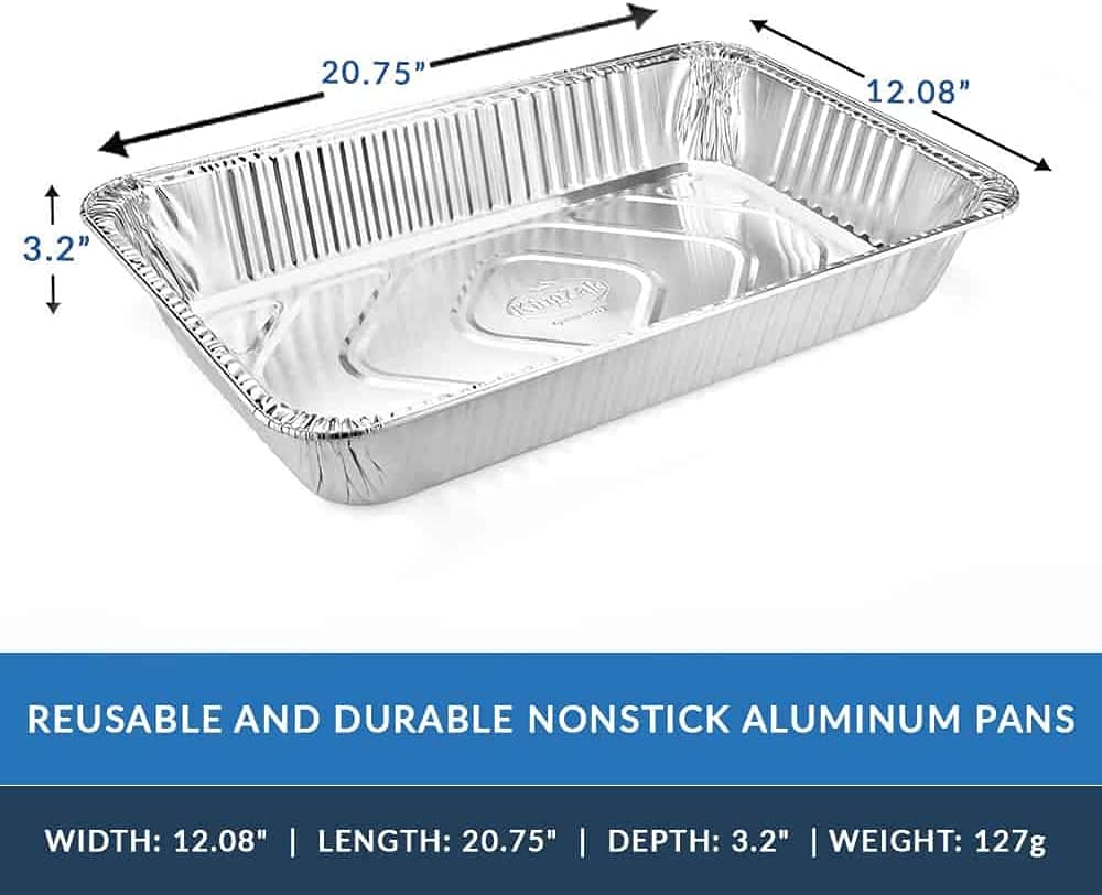 Aluminum Pans Full Size, Large Disposable Roasting & Baking Pan, 21''X13'' Deep Foil Pans (50 Pack) Extra Heavy Duty Chafing Tra