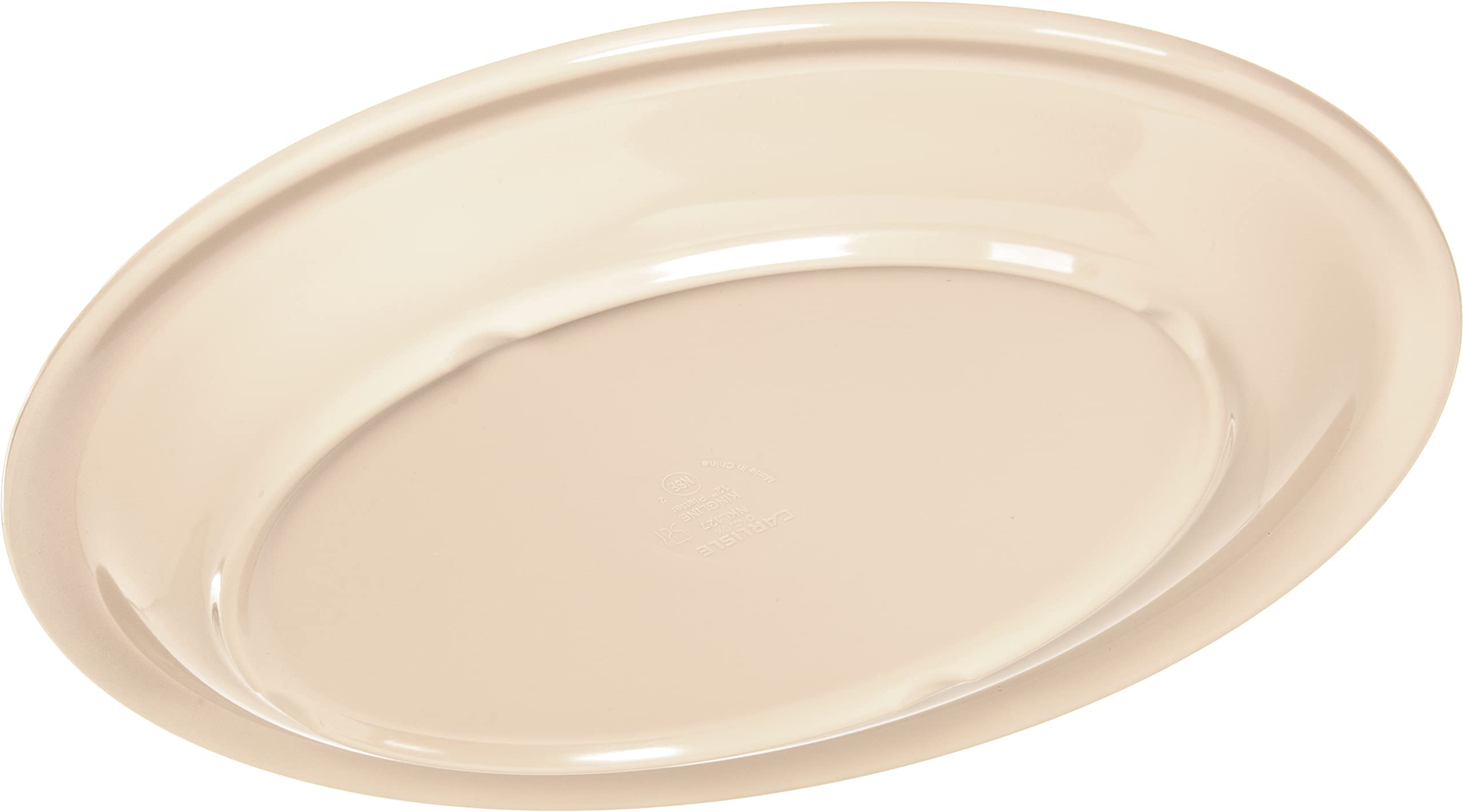 Carlisle Foodservice Products Kingline Plastic Oval Platter Oval Tray For Home And Restaurant, Melamine, 12 X 9 Inches, Tan, (Pa