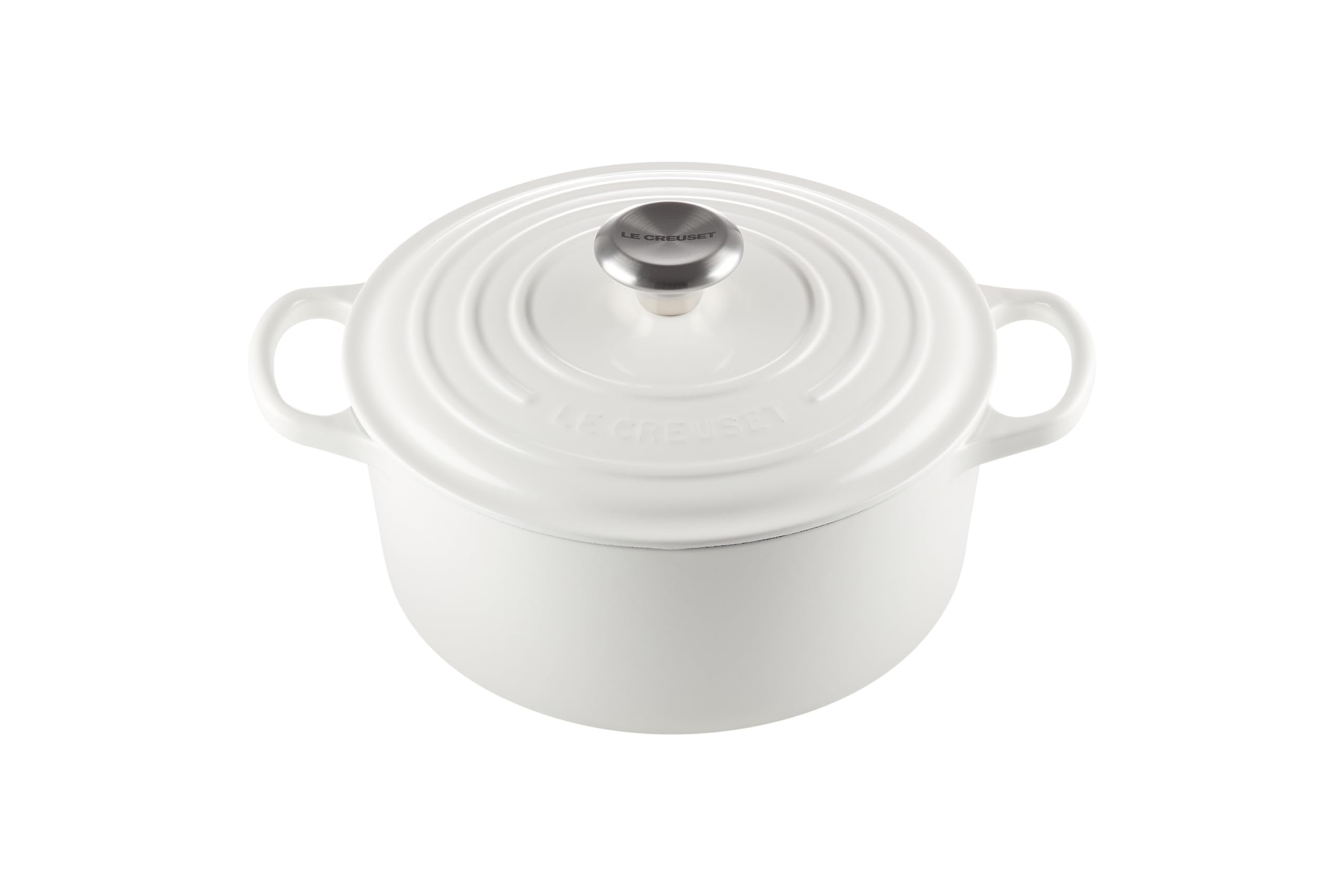 Le Creuset Enameled Cast Iron Signature Round Dutch Oven, 4.5 Qt., White