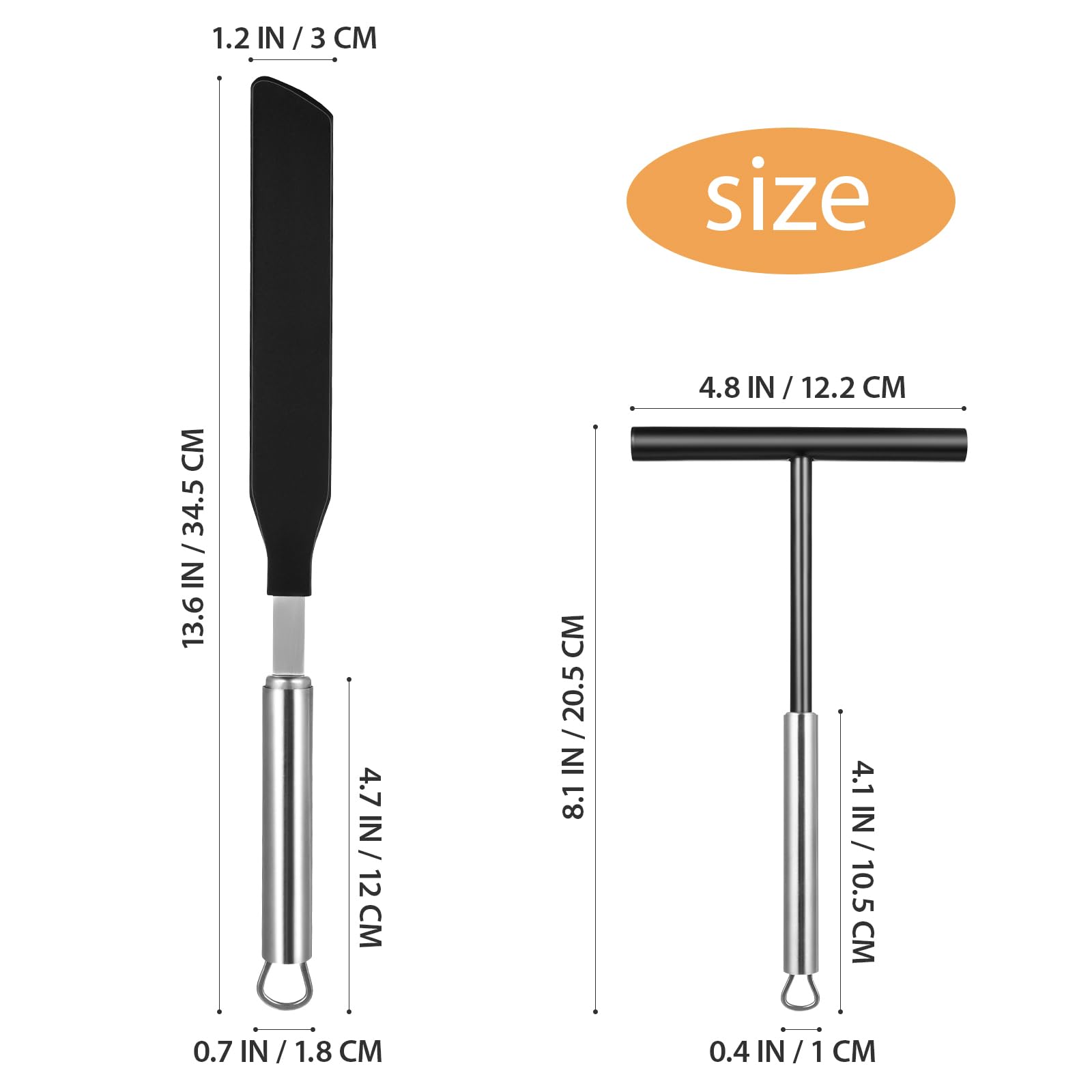 Doitool Crepe Spreader And Spatula Set - Stainless Steel Crepe Spreader Tool - Crepe Spatula Crepe Maker Accessories For Crepe P