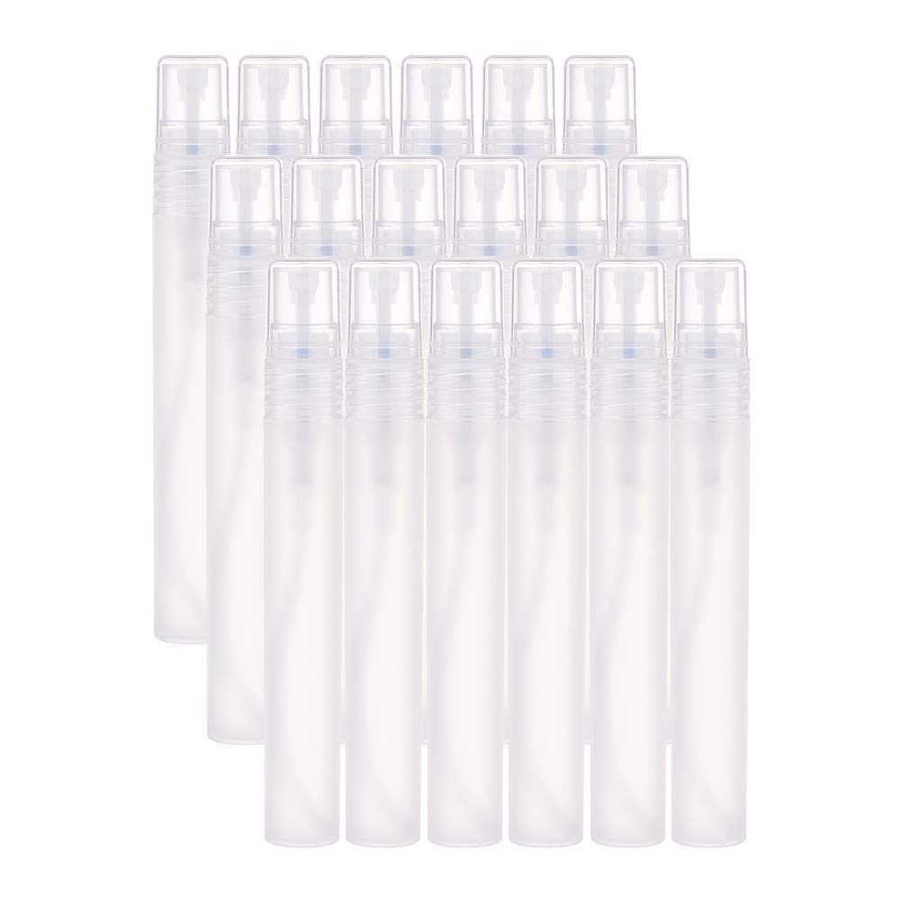 Benecreat 24 Pack 10Ml Frosted Plastic Perfume Tubes Fine Mist Spray Bottle Travel Essentials For Essential Oil, Perfume, Toner,
