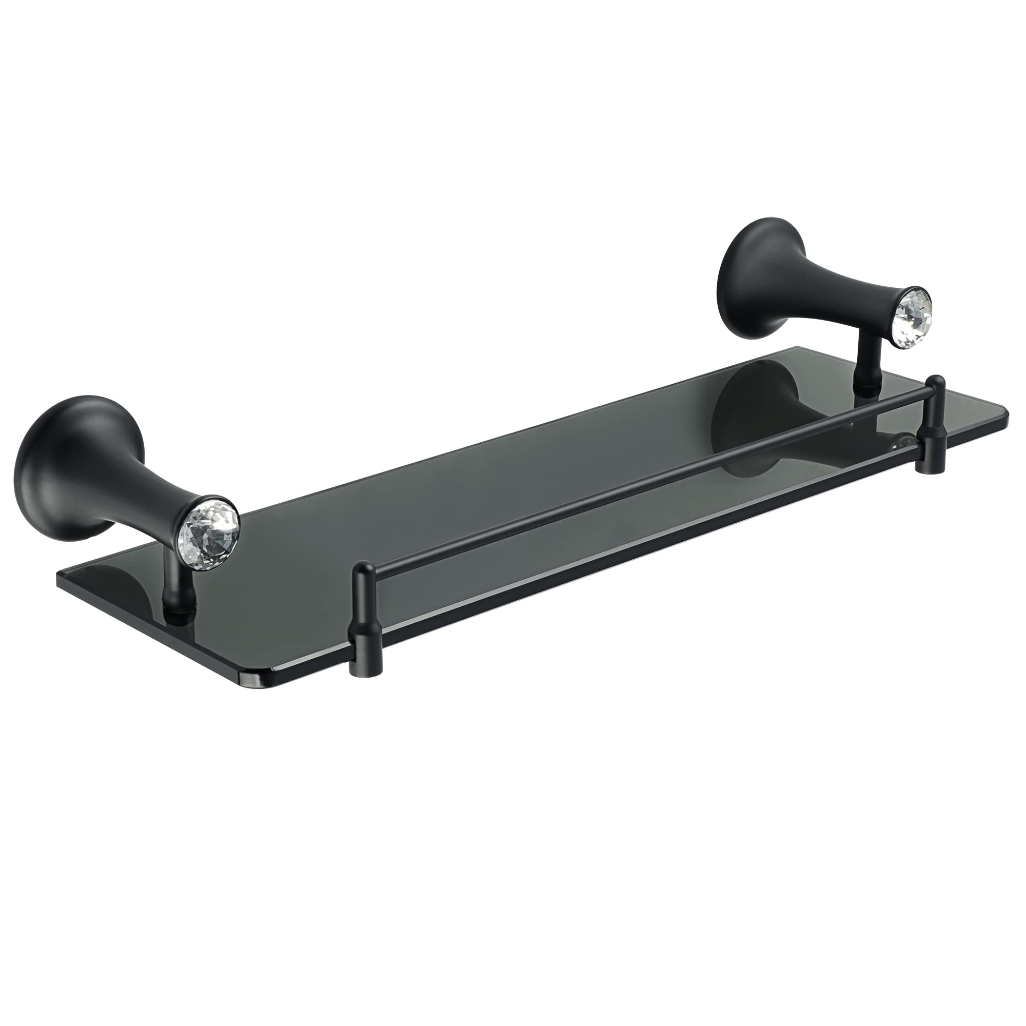 Alise Glass Shelf Bathroom Shelves With Guard Rail,Wall Mount Floating Shelves For Bathroom,Tempered Glass Shelves Rack Storage