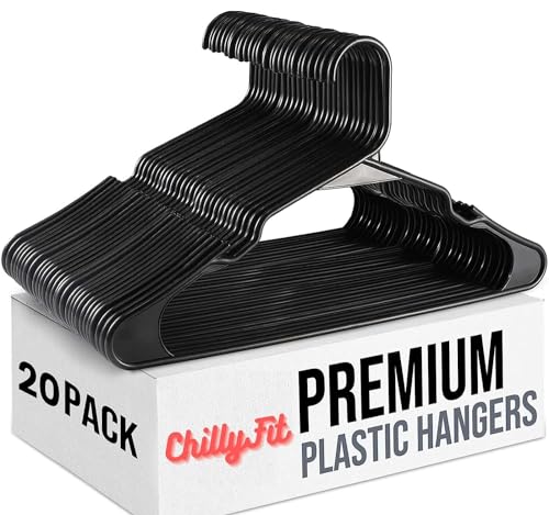 Hangers For Clothes, 20 Pack Chillyfit Plastic Hangers Clothes Hangers For Clothing, Closet, Coats & Shirts - For Everyday Stand