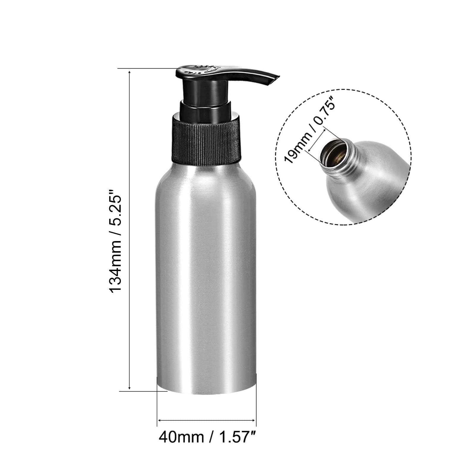 Uxcell 3.4Oz/100Ml Aluminium Pump Bottle With Black Pump Cap,Empty Refillable Container Travel Bottle For Kitchen And Bathroom 4