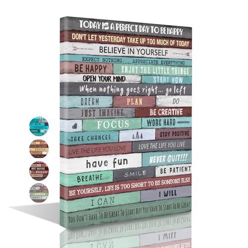 Istrion Inspirational Wall Art Framed Canvas 12 X 16 In (Turquoise) - Motivational Positive Quotes Rustic Wall Arts Decor For Ho