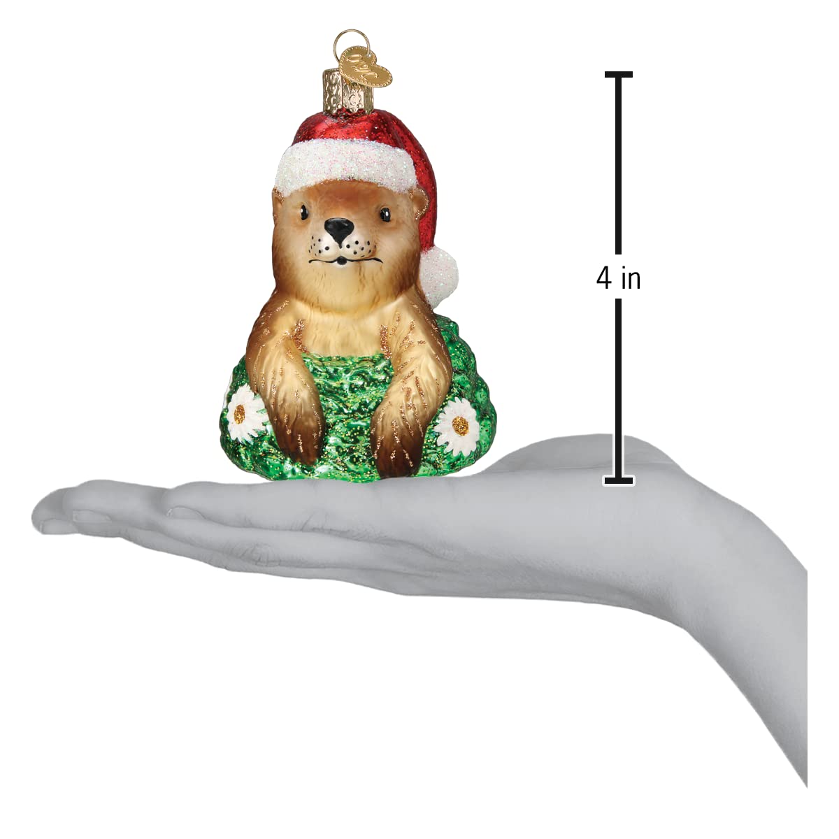 Old World Christmas Santa Groundhog Glass Blown Ornament for Christmas Tree
