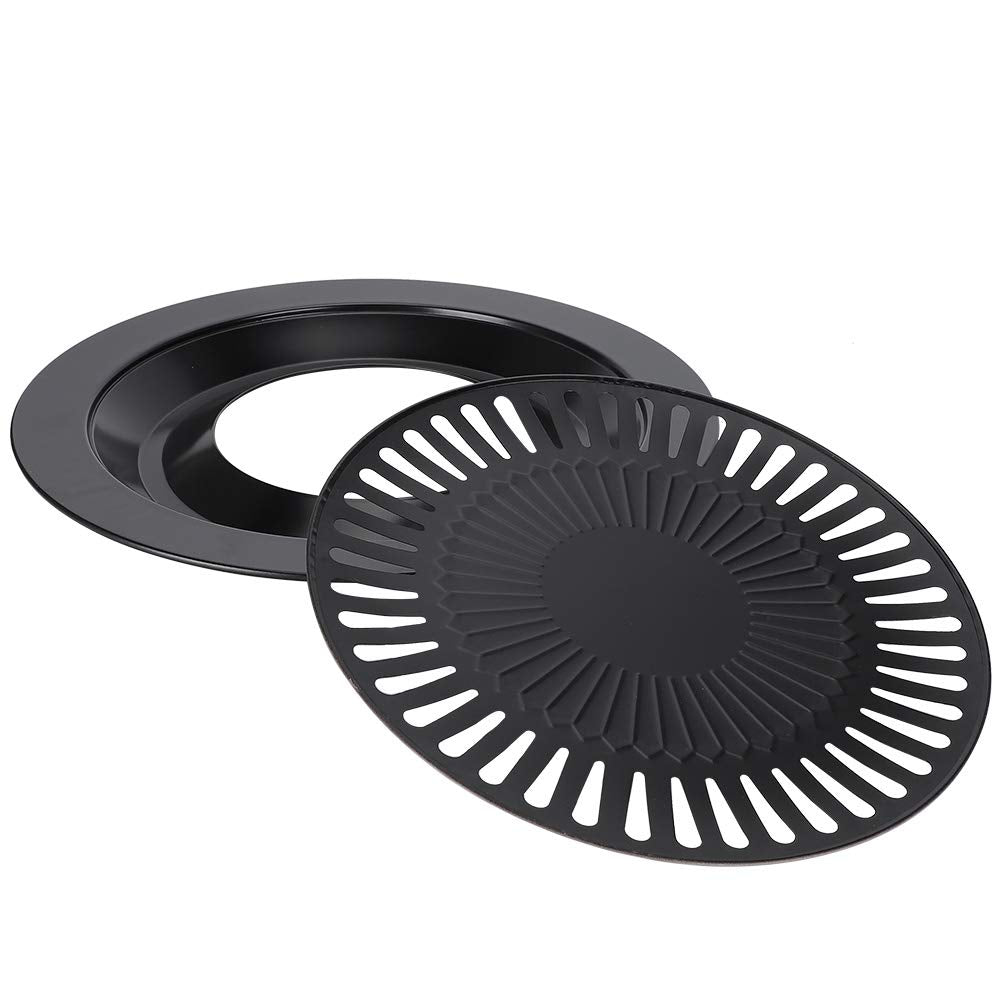 Hong111 Korean Bbq Grill Pan Iron Barbecue Pan Barbecue Pan, Roasting Grill Pan Barbecue Baking Tray Barbecue Plate, Barbecue Gr