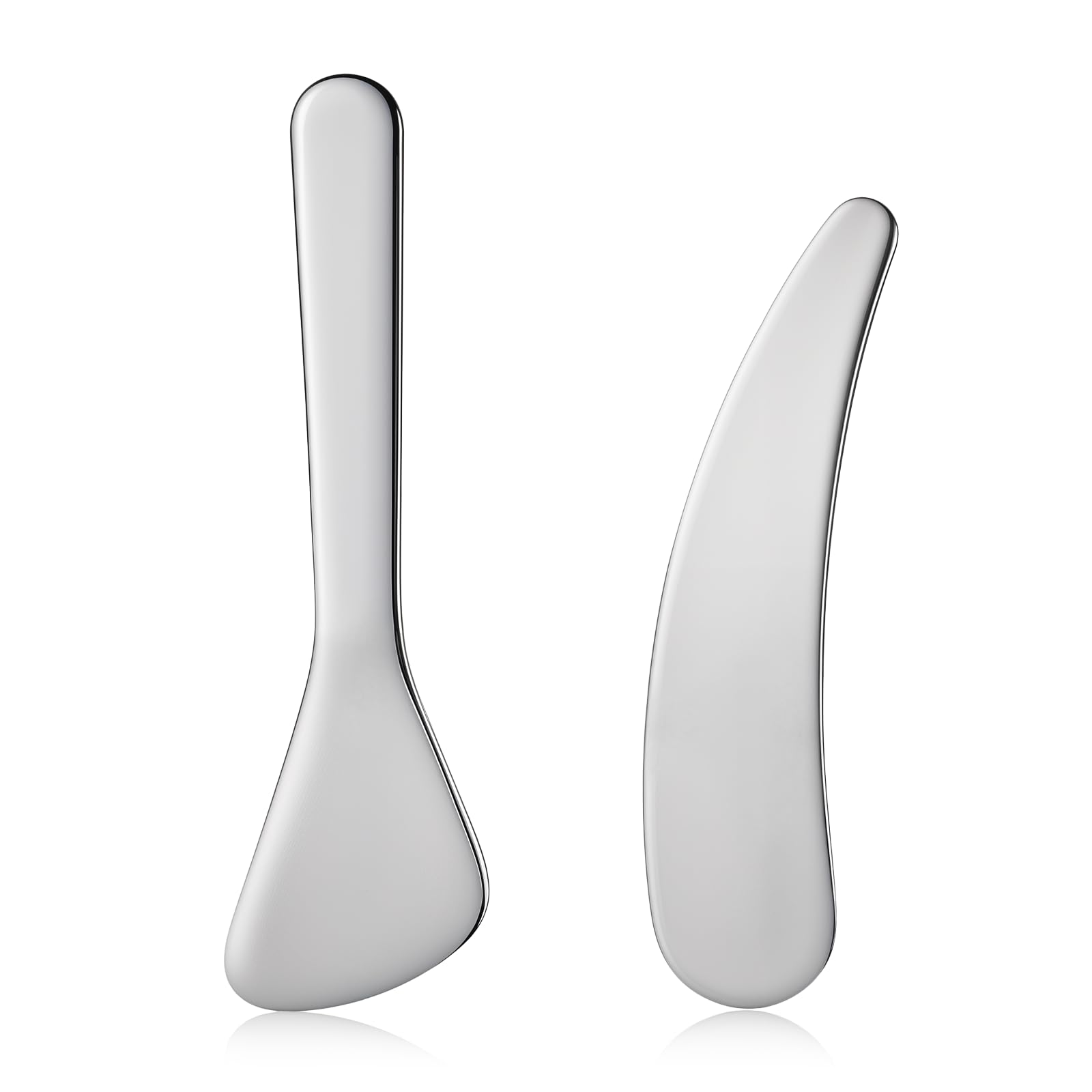 SULIKJHUI 2 Pcs Skin Care Spatula, Mini Metal Lotion Spatula, Travel Size