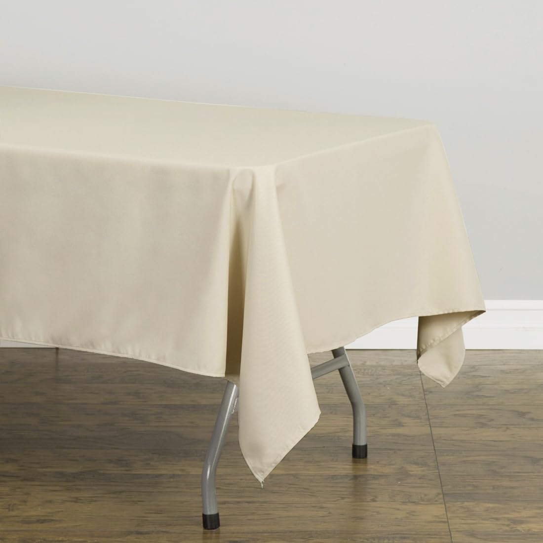 Ltc Linens 10 Pack Beige Rectangular Tablecloths 60 X 126 Inch For 8 Feet Rectangle Banquet Tables With Half-Drop - Stain And Wr