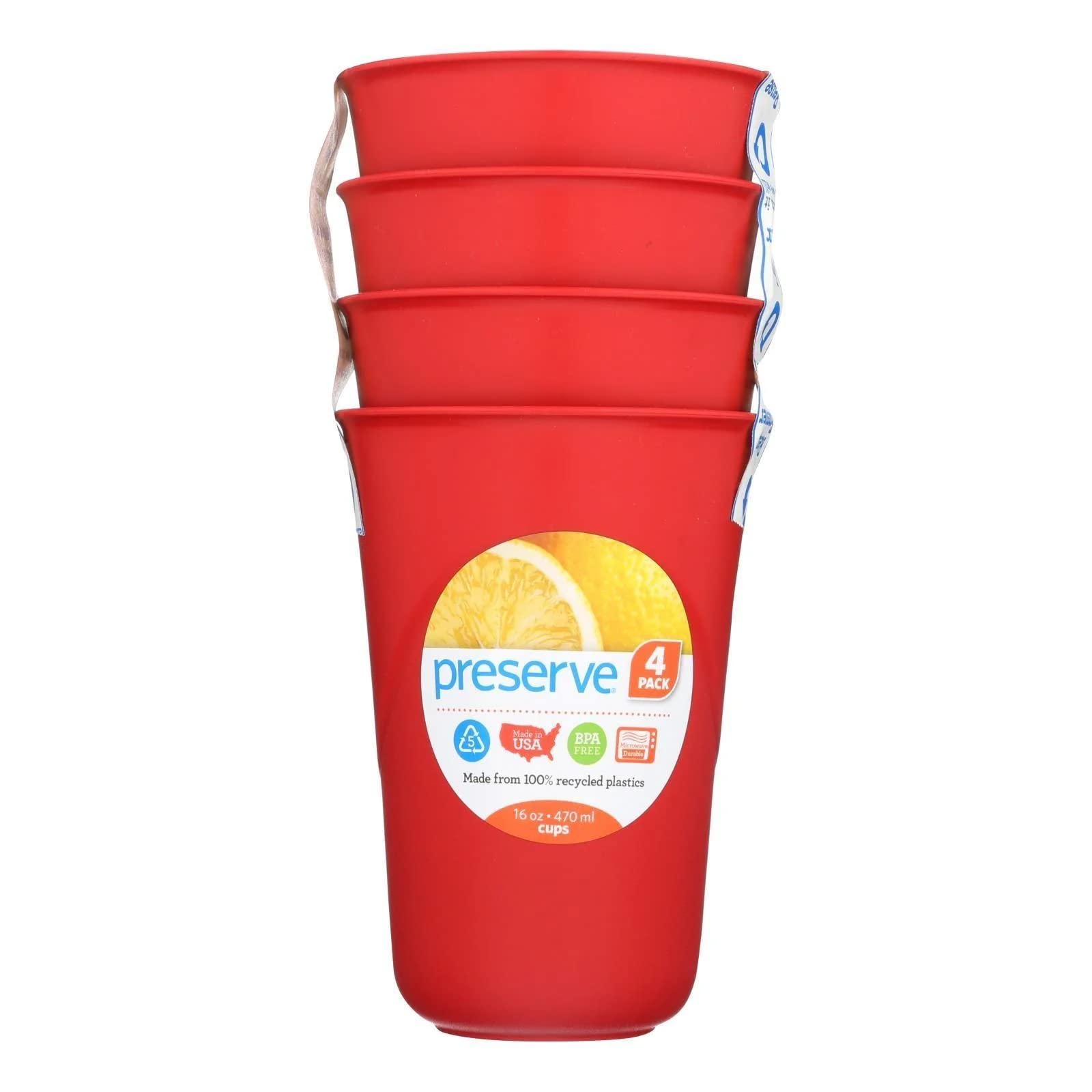 Preserve Pepper Red Tumblers, 4 Ct