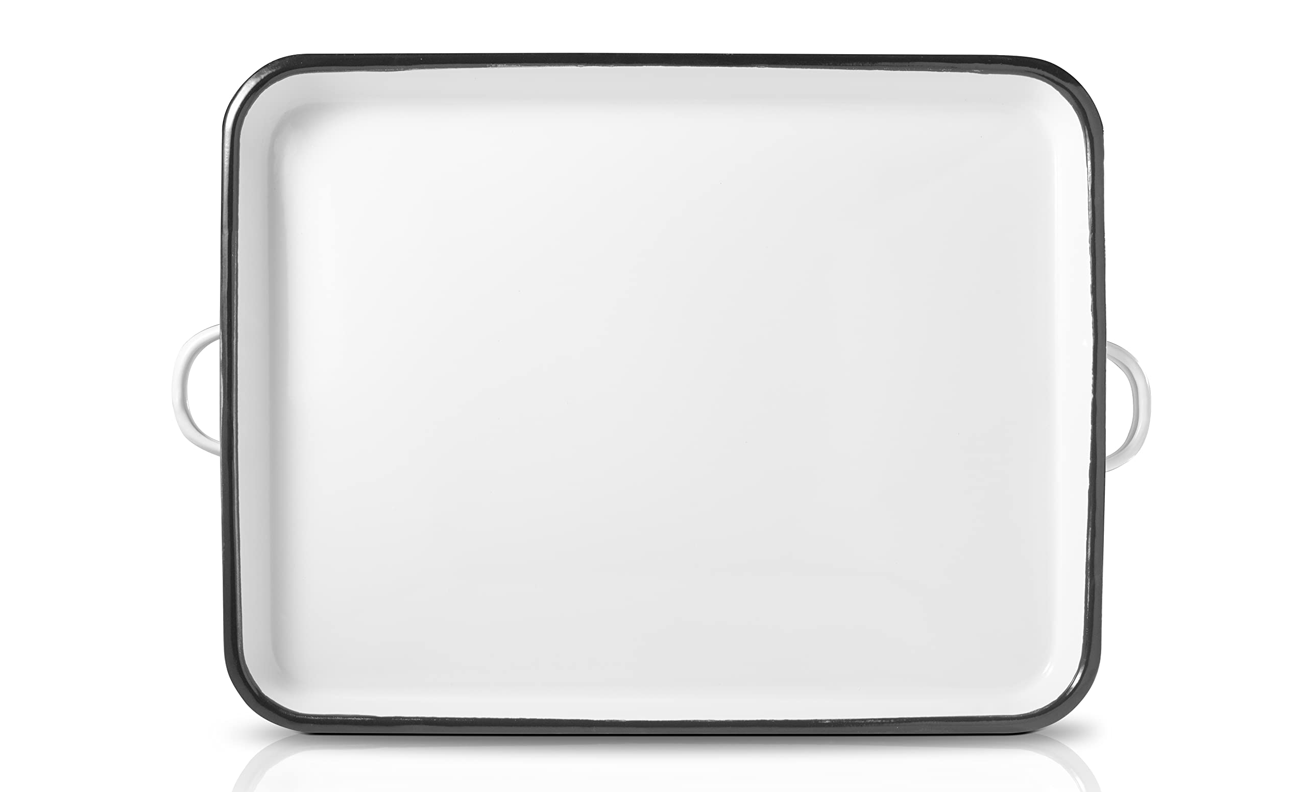 Eternal Living 17    White Enamel Serving Tray With Handles And Baking Cookie Sheet, White