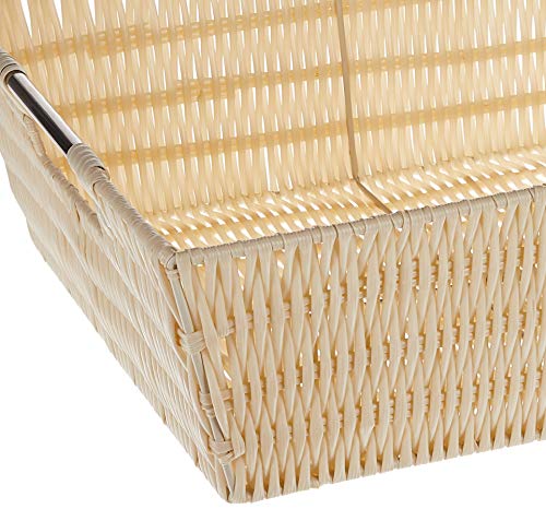 Whitmor Rattique Shelf Tote, 13''D X 15''W X 5''H, Latte