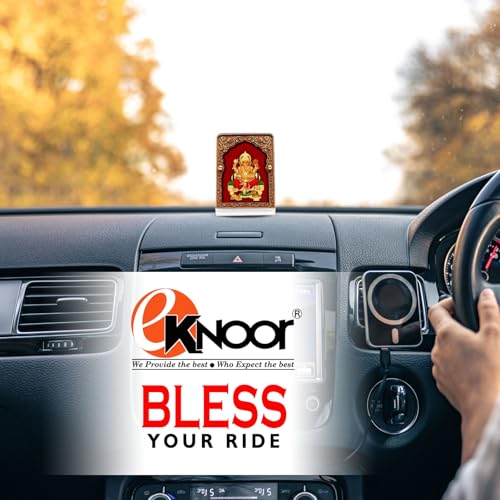 Eknoor Gold Plated And Velvet Base Mahal/Palace Design Ganesh Ji Car Dashboard/Home Decor/Gift Idol - Mahal Velvet