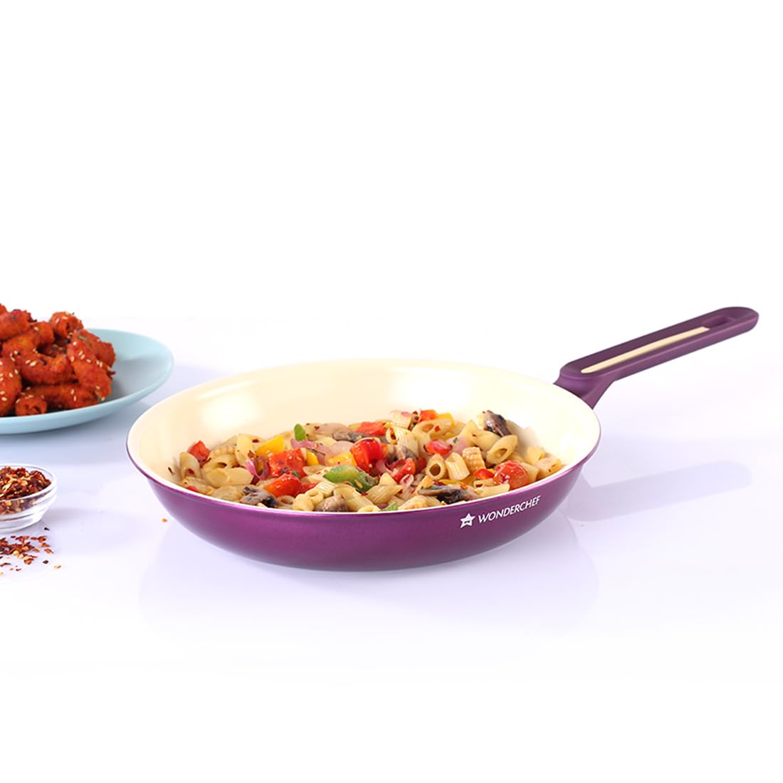 Wonderchef Bellagio Fry Pan 24 Cm, 1.7 Litres, 2 Years Warranty - Ceramic, Purple