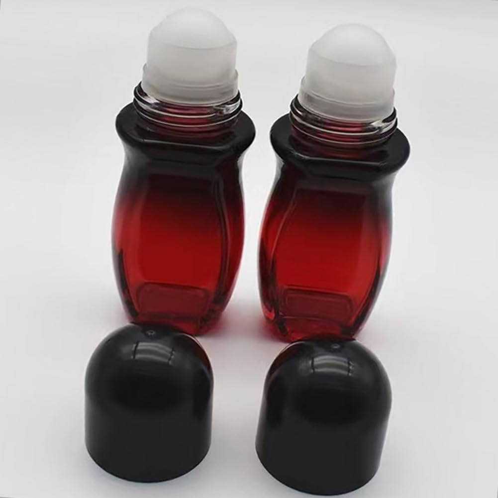 Bflcttbd 2Pcs 50Ml Glass Bottle Roller Ball Large Empty Roller Bottles Refillable Rollerball Bottles For Perfume Essential Oils