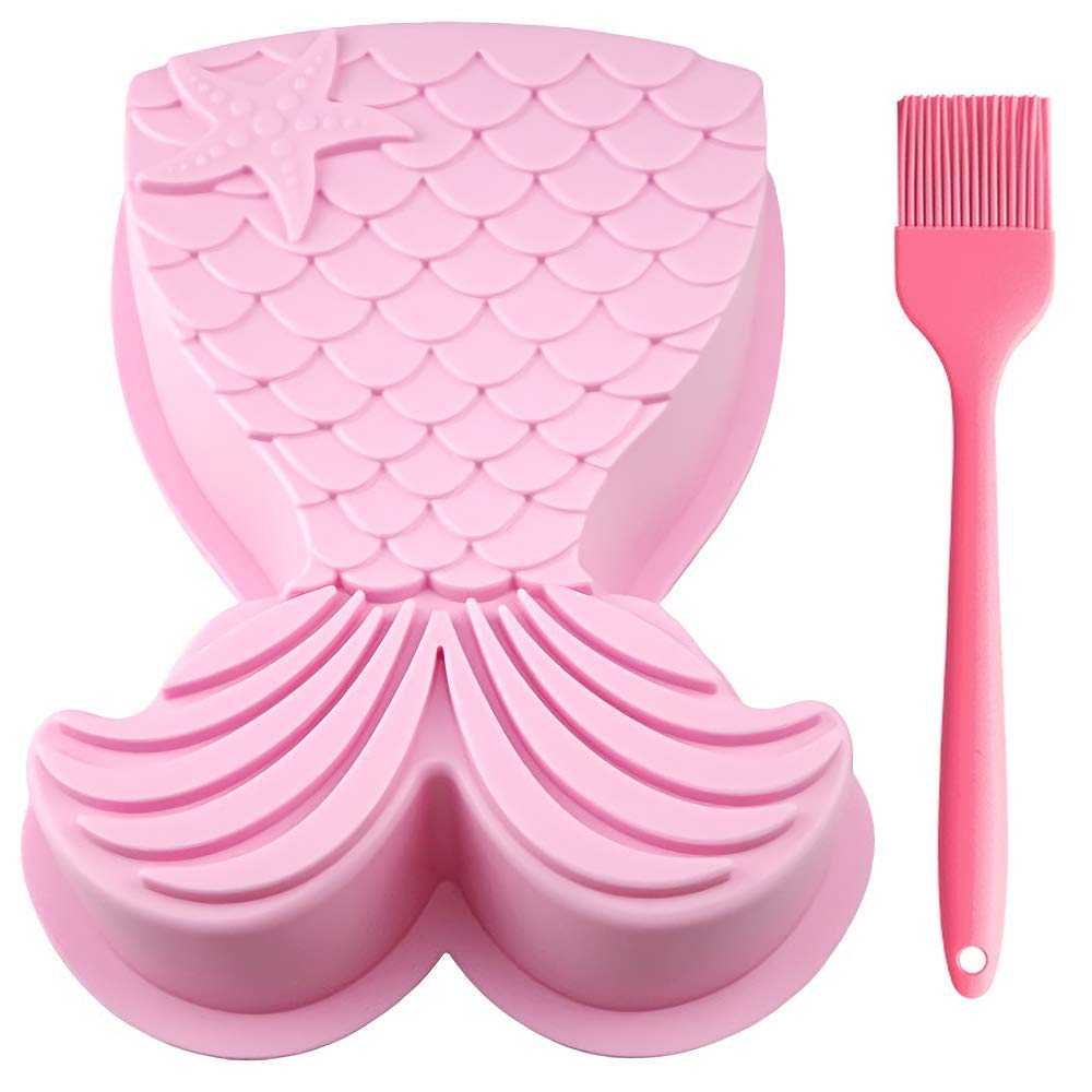 Mermaid Tail Silicone Cake Pan, Mermaid Tail Mold Mermaid Bread Baking Tray Cheesecake Muffin Cake Mold For Baby Shower Birthday
