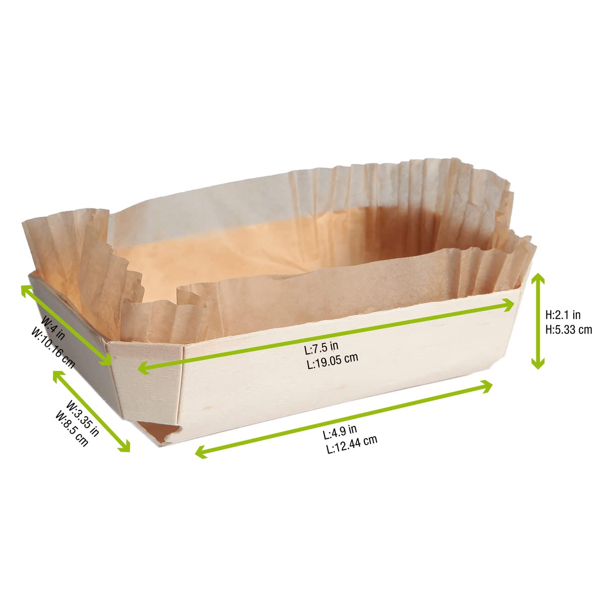 Juliette Wooden Baking Mold (Case Of 80), Packnwood - Wood Baking Pan (26 Oz, 7.4'' X 4'' X 2'') 210Nbake101