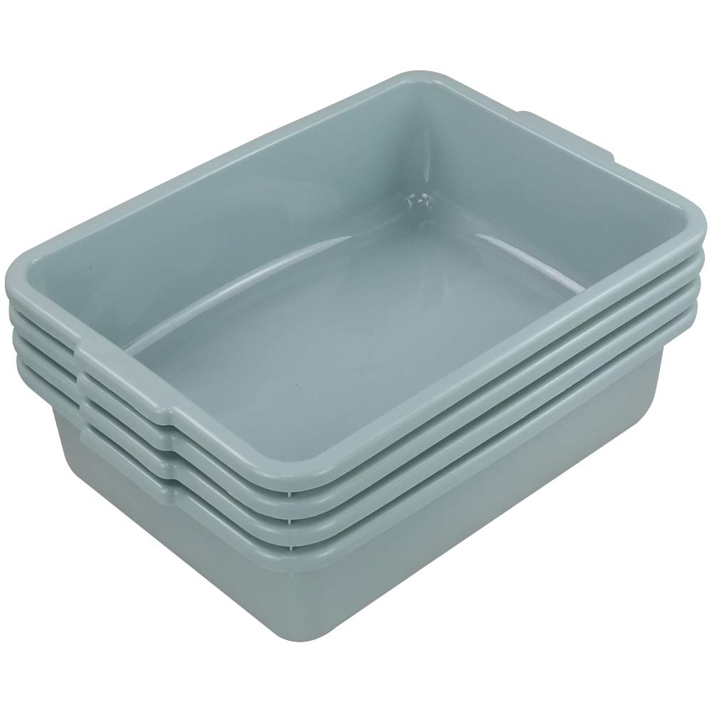 Hespama 13L Wash Tub Basin, Mint Green Utility Commercial Bus Tub Box, 4 Packs