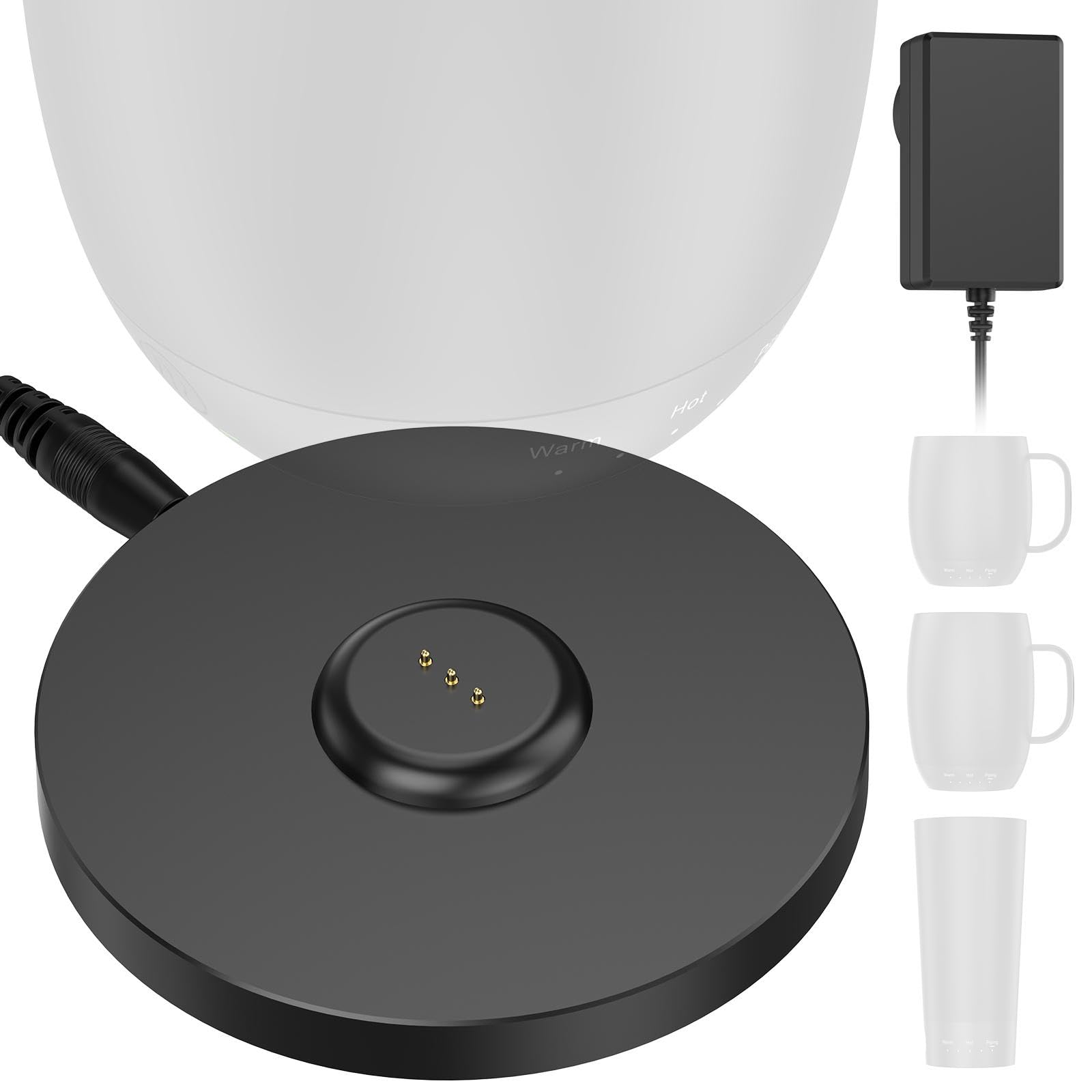 Underhub Docking Coaster Compatible with Nextmug SelfHeating Coffee Mugs, Travel Mug Charging Base with Stable Power Supply,No 