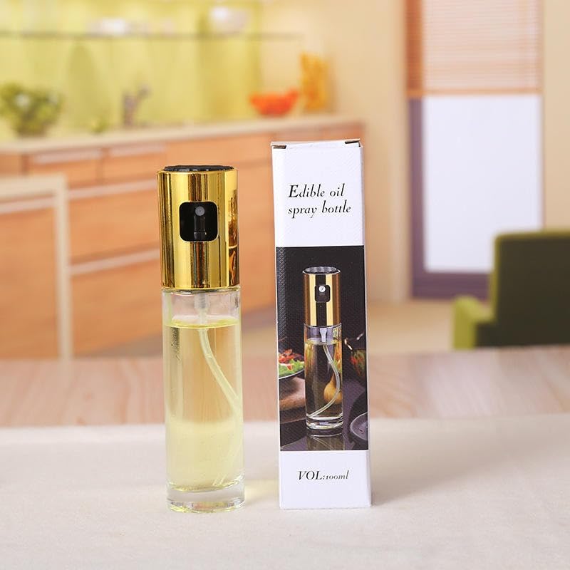 Maruhub Edible Oil Spray Bottle For Cooking, 100Ml Transparent Glass, Oil Dispenser For Kitchen, FoodGrade Oil Sprayer For Air 