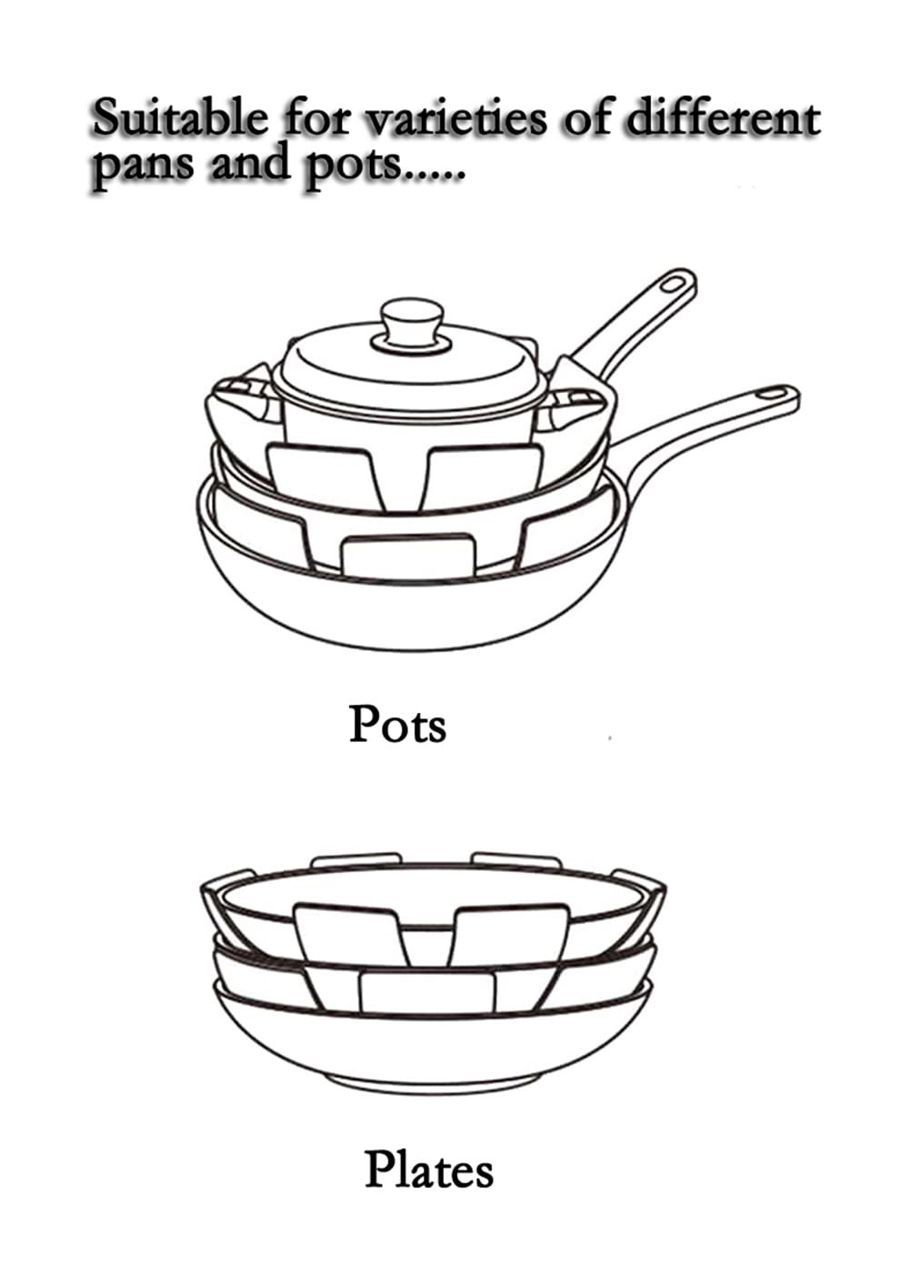 12Pcs Pot And Pan Protectors 3 Different Size Cookware Protector Pots And Pans Dividers Anti-Slip Pan Pot Separator Pads For Sta