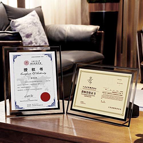 Cq acrylic 8x10 Glass Picture Frame,Silver Mirrored for Photo Display Stand on Tabletop,Pack of 2