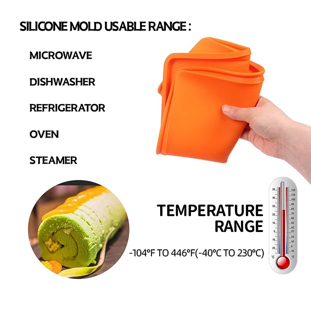 Baker Depot 2 Pcs Swiss Roll Cake Mat Pad Baking Tool Pastry Tools Silicone Nonstick Baking Rug Mat Silicone Mould