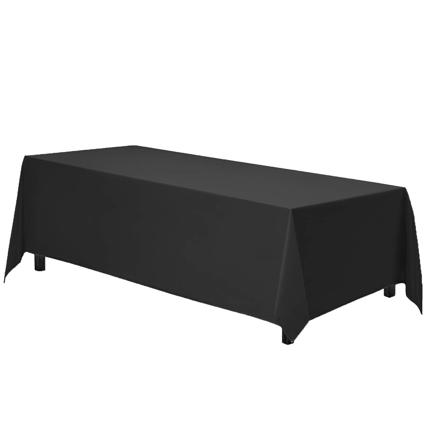 Gee Di Moda Rectangle Tablecloth - 70 X 120 Inch Black Table Cloth For 6 Or 8 Foot Rectangle Table - Heavy Duty Washable Fabric