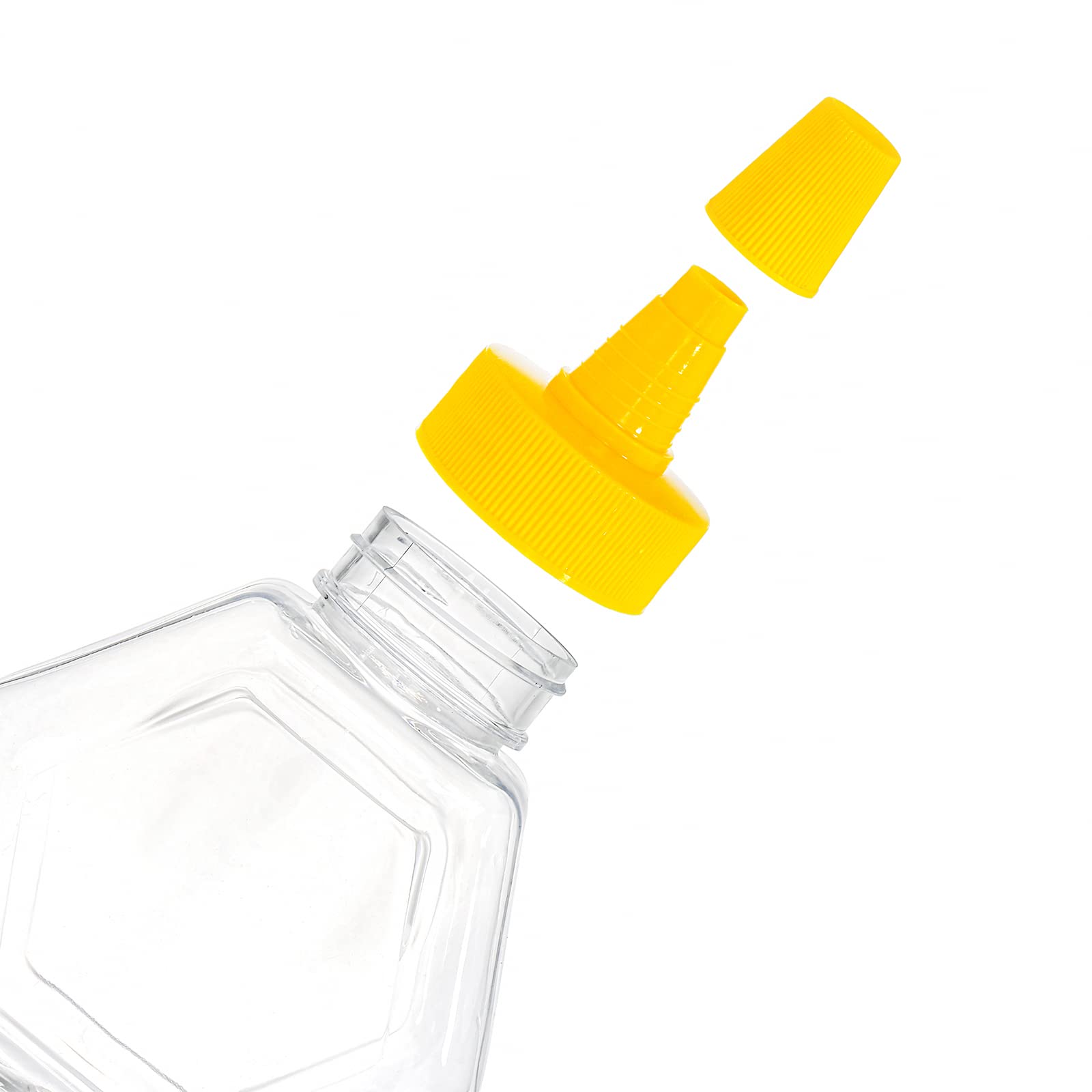 Elsjoy 16 Pack Plastic Honey Bottle Jars, 7 Oz Honey Squeeze Bottles Empty Honey Jars With Spout, Refillable Condiment Squeeze B