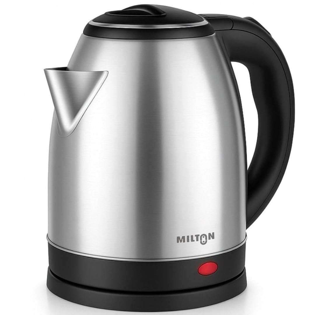 Milton Rapid Cool Touch Kettle 1L | 800 Watts | Stainless Steel Hot Water Portable Electric Kettle For Home, Office | Auto Shut-