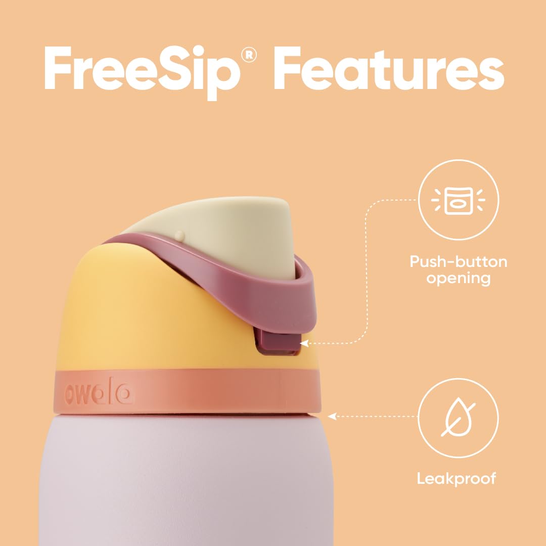 Owala Freesip Insulated Stainless Steel Water Bottle With Straw For Sports And Travel, Bpa-Free Sports Water Bottle, 32 Oz, Cand